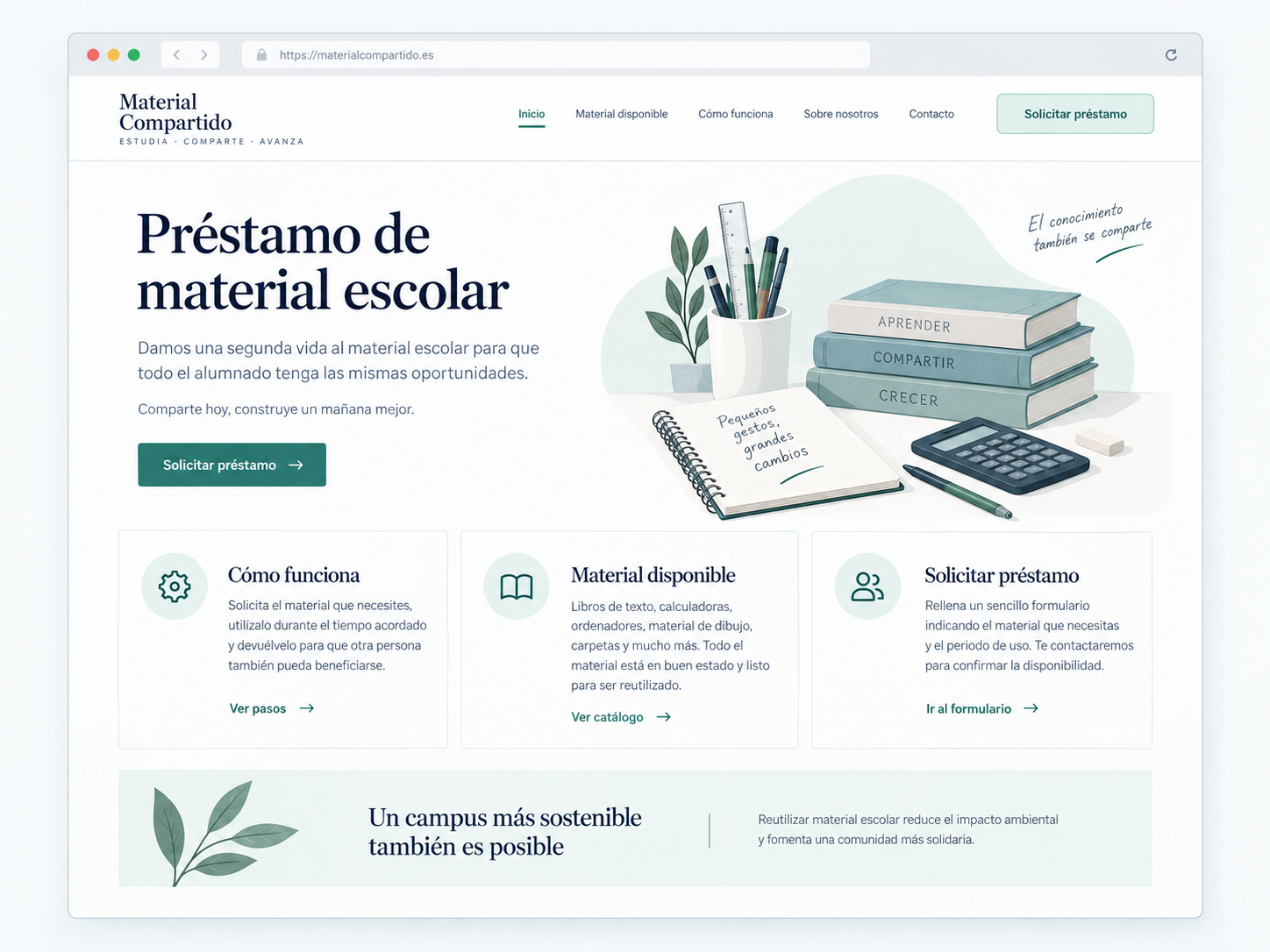 Prototipo web de préstamo de material escolar